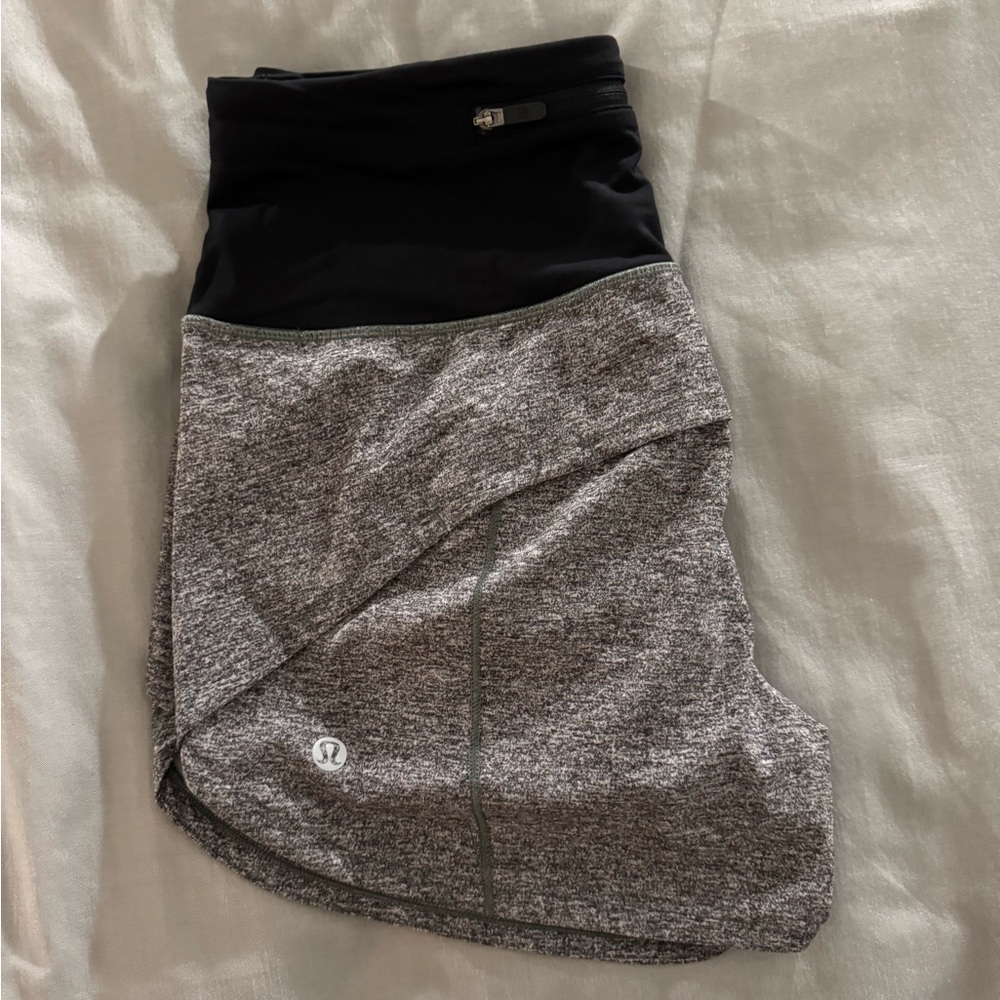 lululemon athletica Black and Gray Athletic Shorts 4 inches
